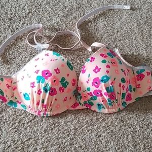 American Eagle Floral Bikini Top Size 34D